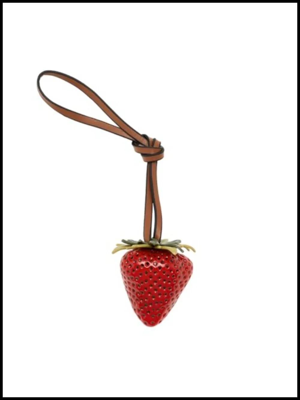 Oversized Strawberry Keychain Charm Cute Fruit Purse Bag Accessory Resin